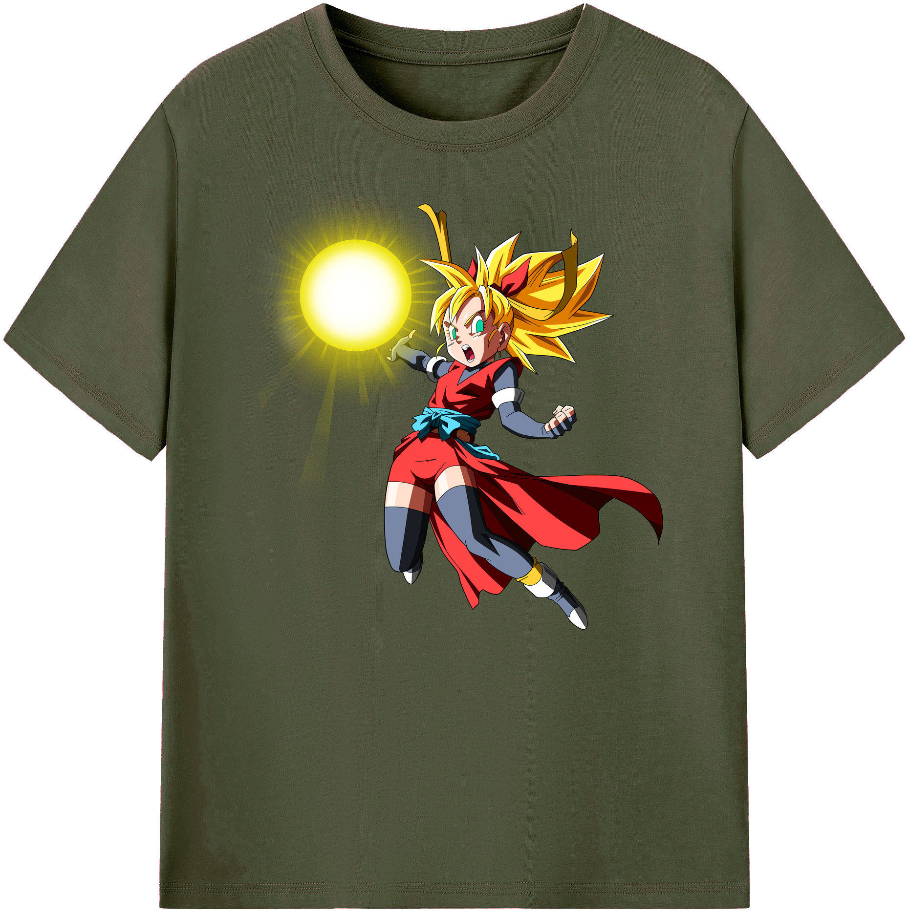 （画像用） ドラゴンボール カリフラ DRAGON BALL Caulifla 綿100％ メンズ半袖Tシャツ｜肌触りやわらか＆通気性